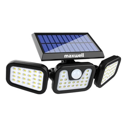 Foco Solar Exterior LED con Sensor de Movimiento – 3 Paneles 270°